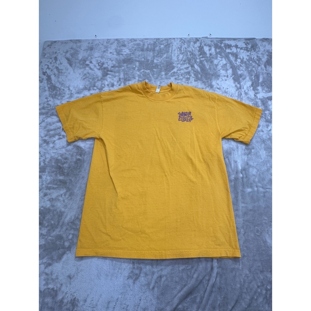 Improper Etiquette T-Shirt Mens Size Large Yellow Short Sleeve Crew Neck